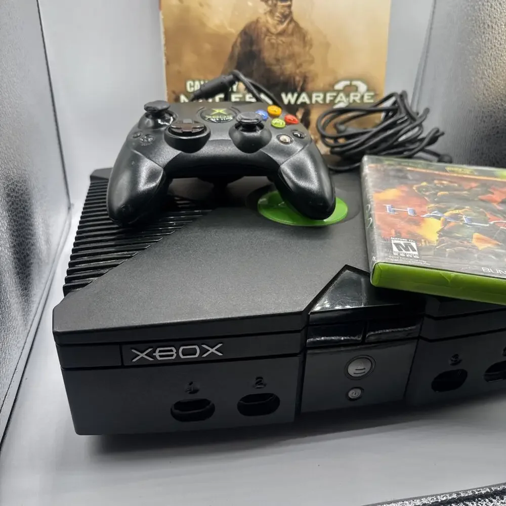 Original Xbox Console For Parts/Repair - With Controller S, Halo 2 & MW2 Guide